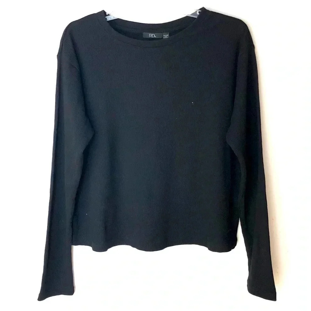 RDI black full sl‎ thermal blouse XL